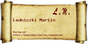 Ledniczki Martin névjegykártya