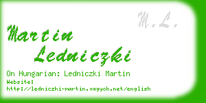 martin ledniczki business card